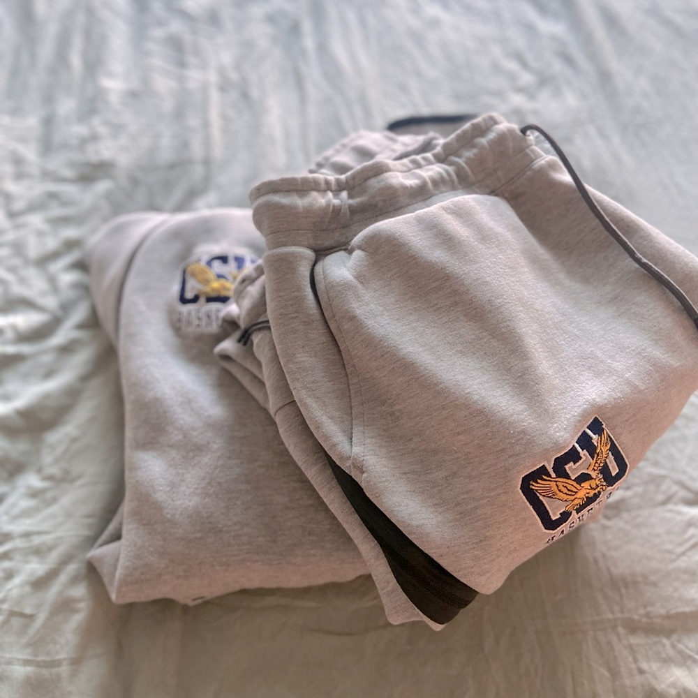 Grey Nike tech sweatsuit